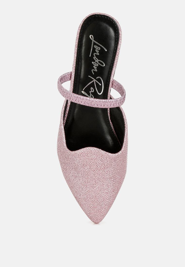 Twiggy Glitter Faux Leather Flat Mules-3