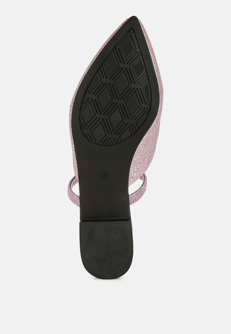 Twiggy Glitter Faux Leather Flat Mules-4