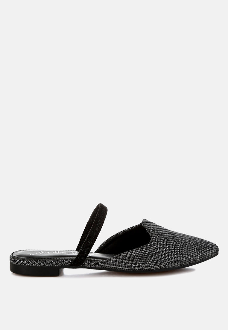 Twiggy Glitter Faux Leather Flat Mules-8