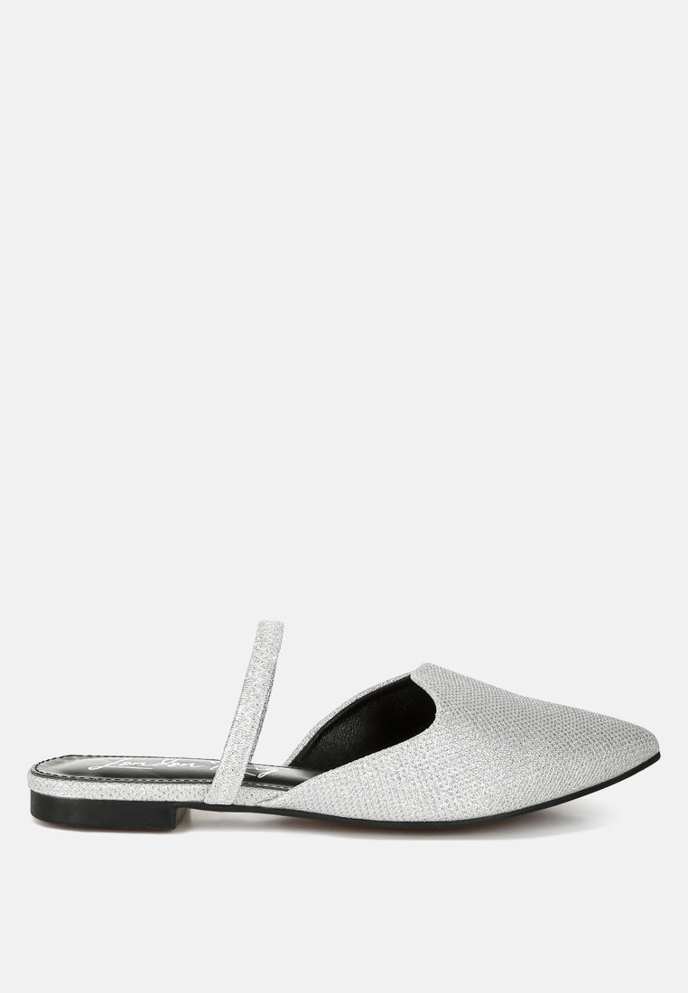 Twiggy Glitter Faux Leather Flat Mules-7
