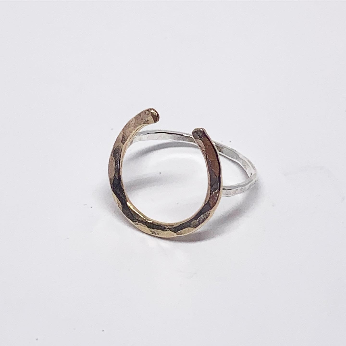 Lucky Horseshoe Ring - Large - Two Toned-0