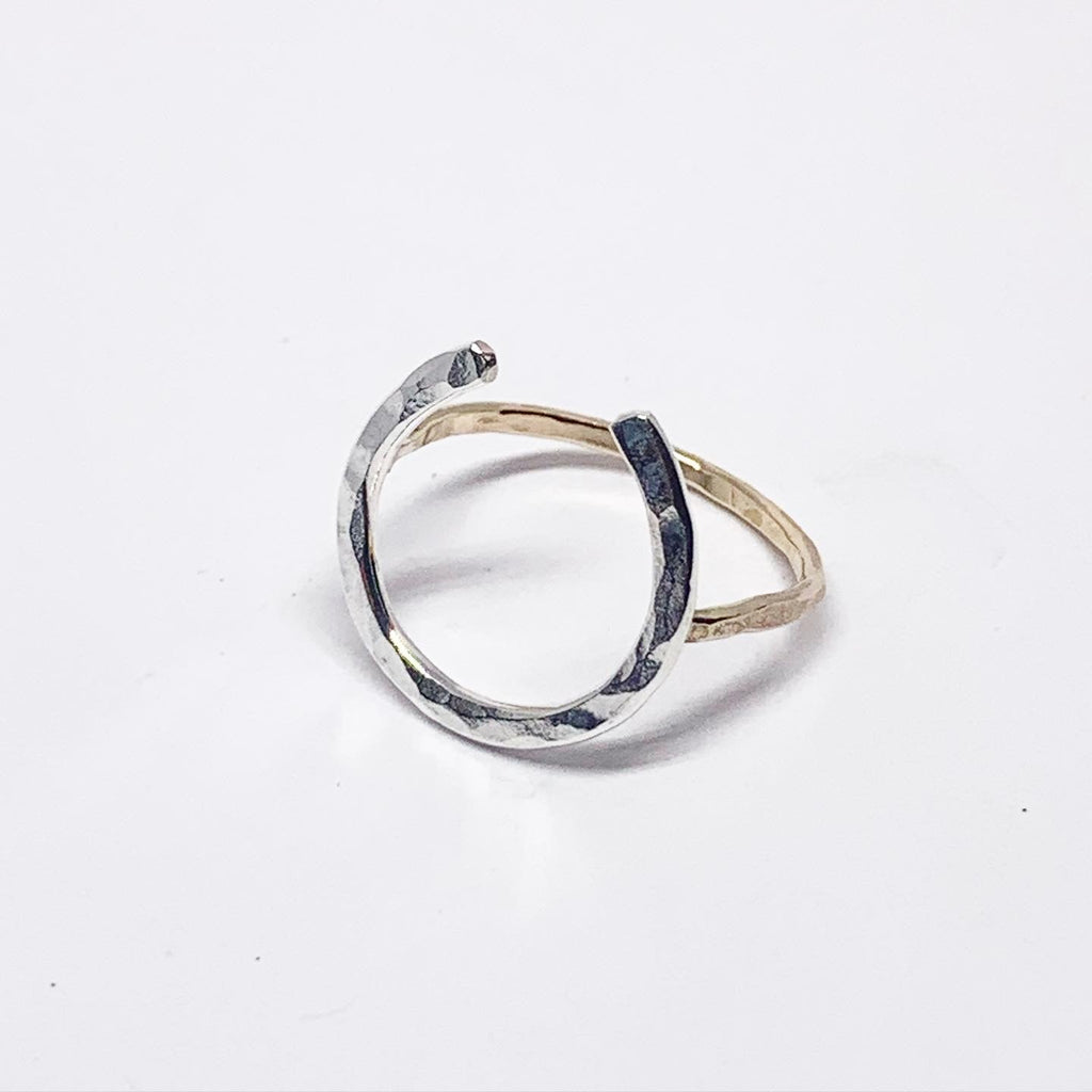 Lucky Horseshoe Ring - Large - Two Toned-1