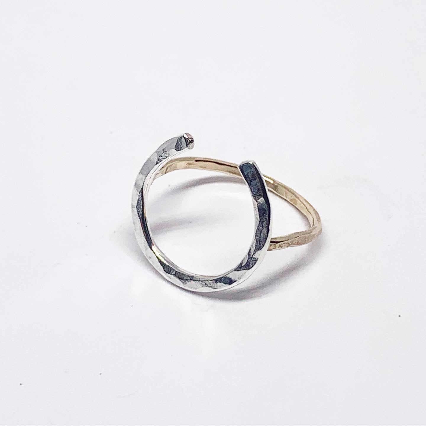 Lucky Horseshoe Ring - Large - Two Toned-1