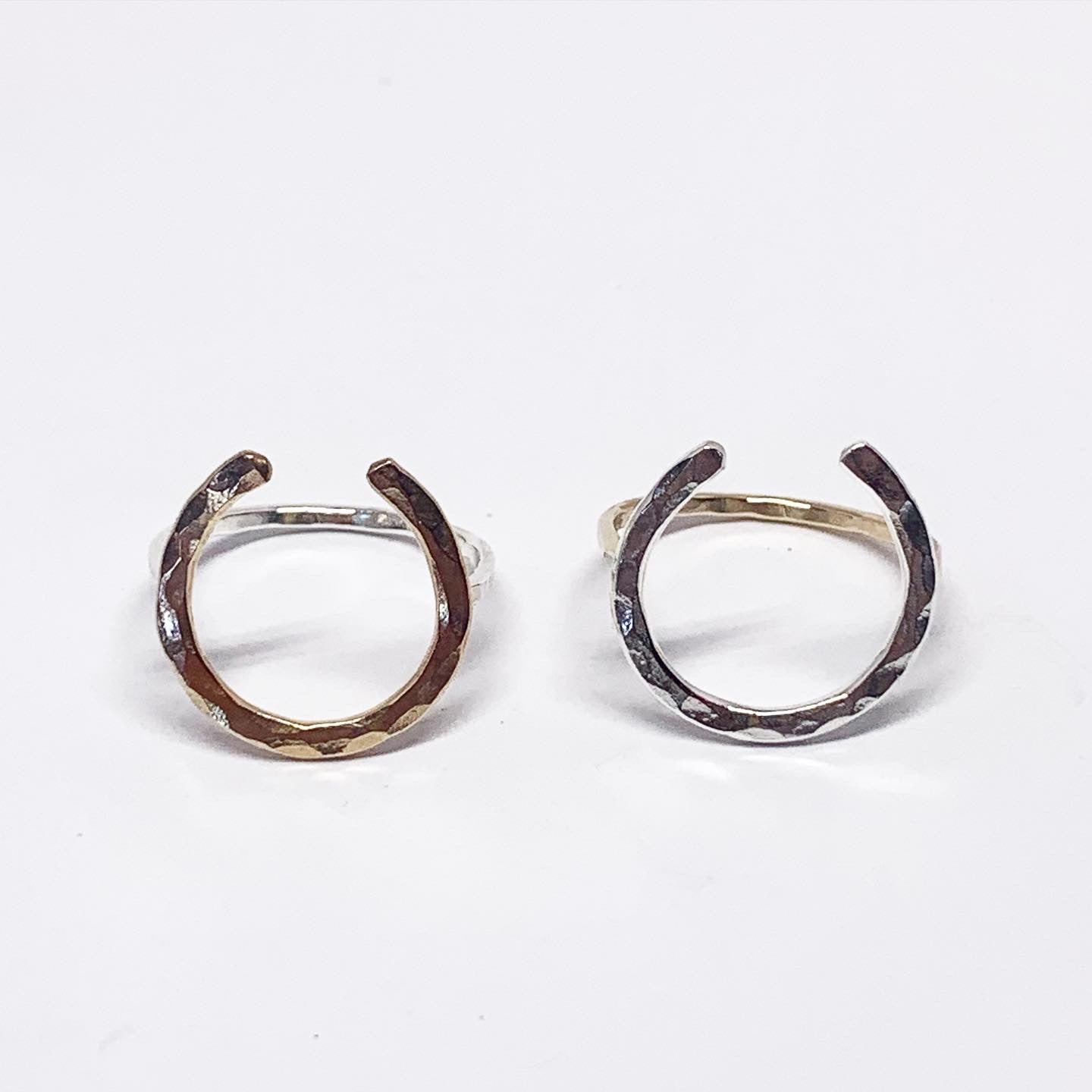 Lucky Horseshoe Ring - Large - Two Toned-2