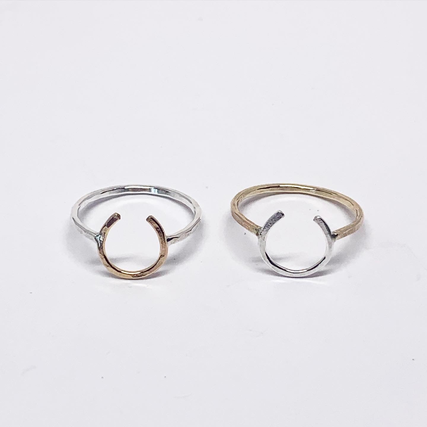 Lucky Horseshoe Ring - Small - Two Toned-0