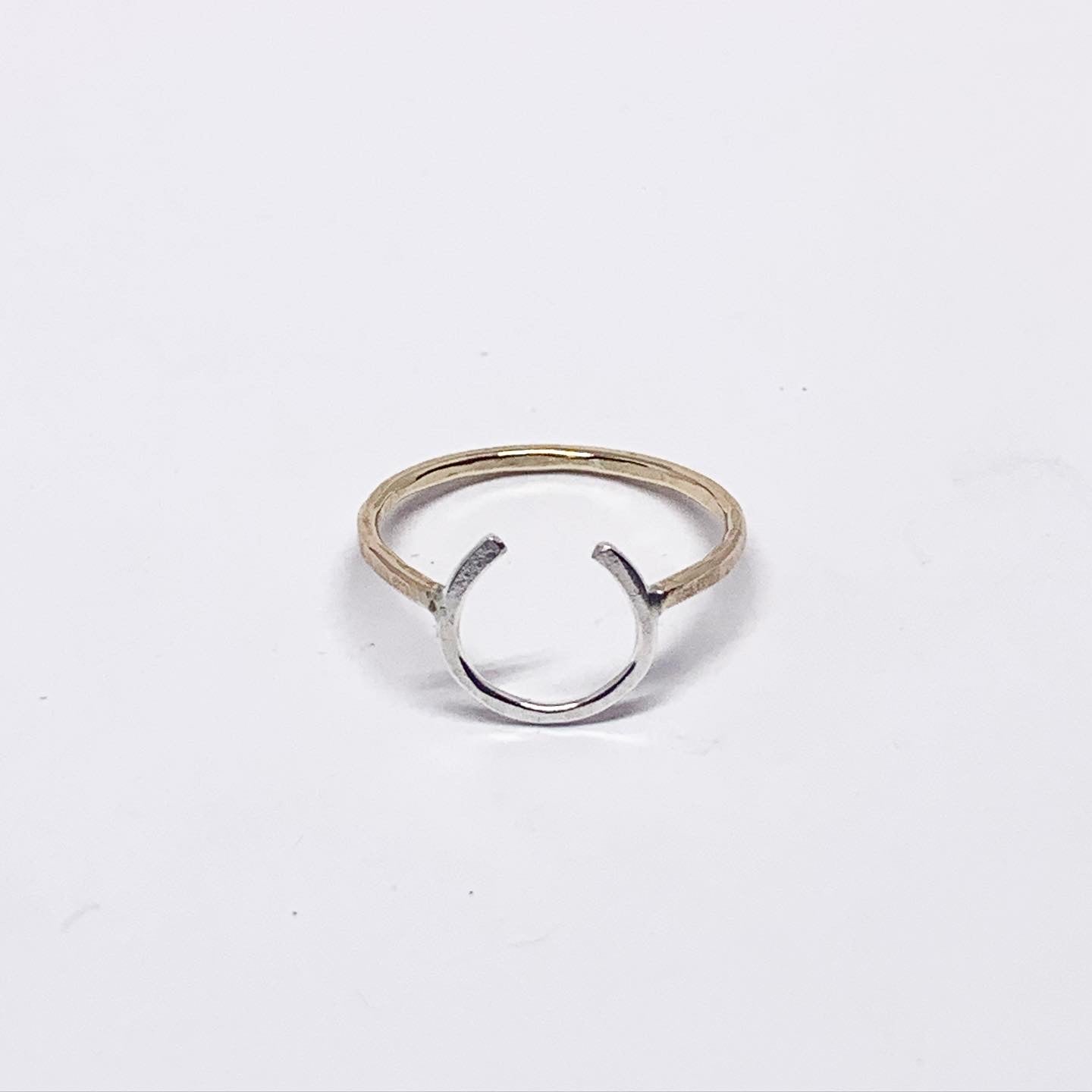 Lucky Horseshoe Ring - Small - Two Toned-2