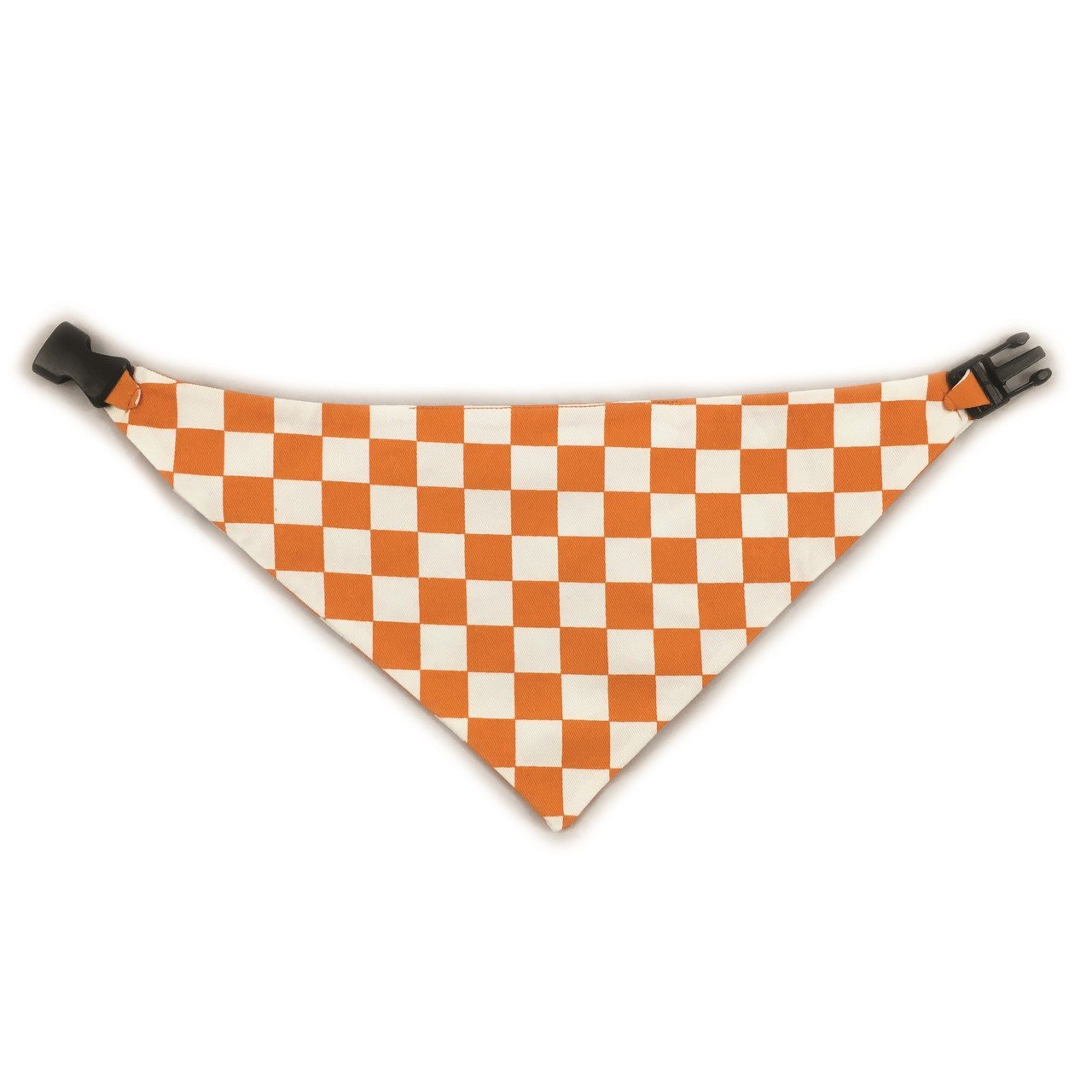 Orange Checkered Reversible Dog Bandana