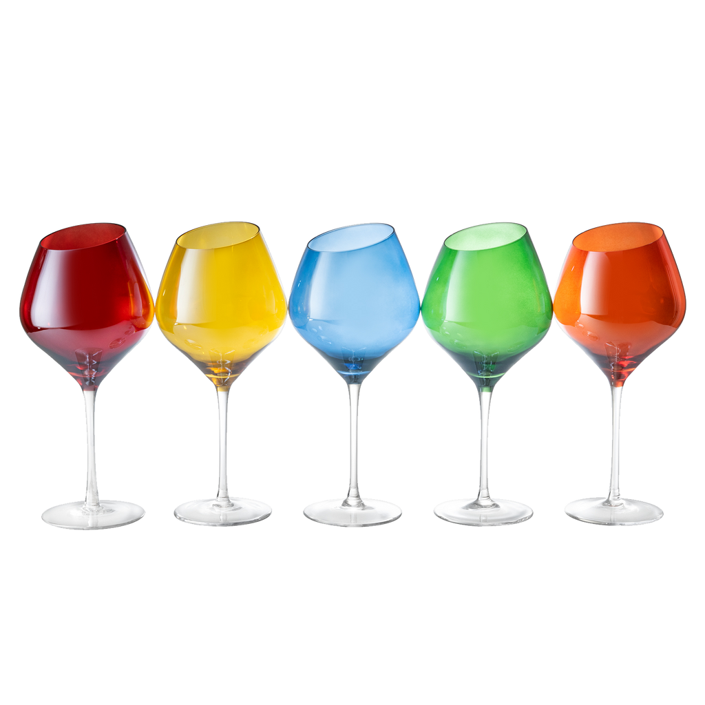 Slanted Rim Colored Wine Glasses By Set Of 5 Stylish And Slant Rim Wine Glasses For-0