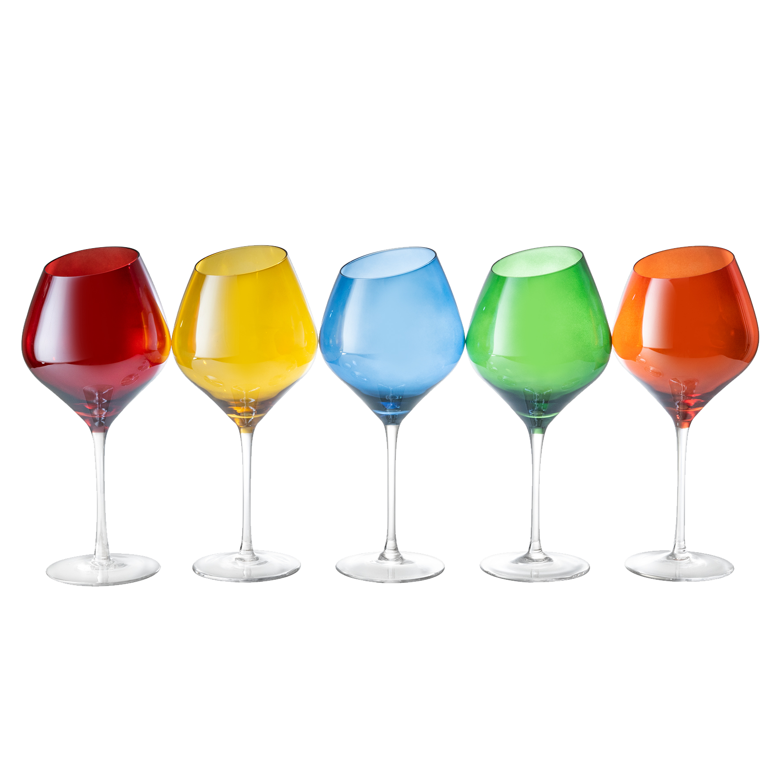 Slanted Rim Colored Wine Glasses By Set Of 5 Stylish And Slant Rim Wine Glasses For-0