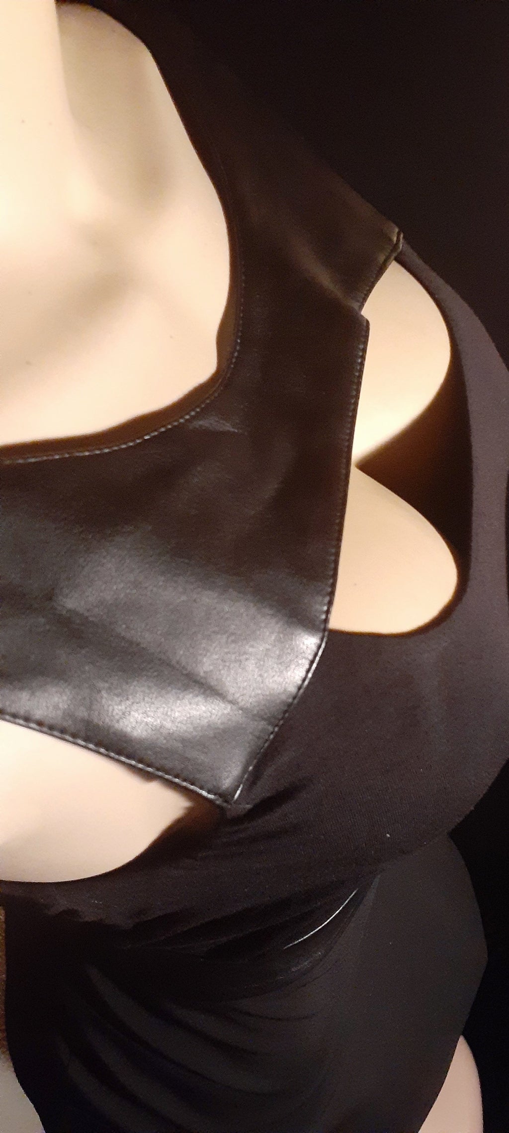 Vintage Vegan Leather Skater Skirt Set – M