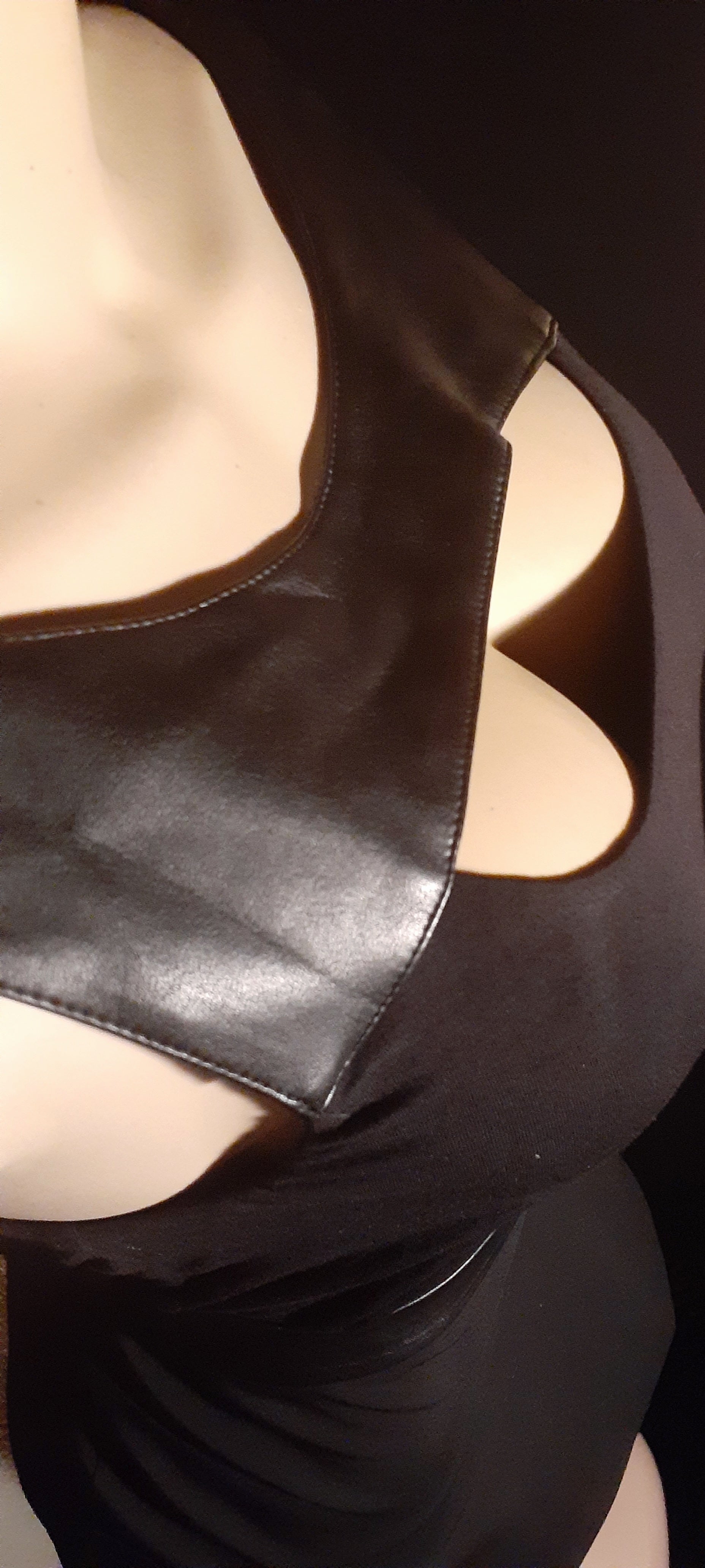 Vintage Vegan Leather Skater Skirt Set – M