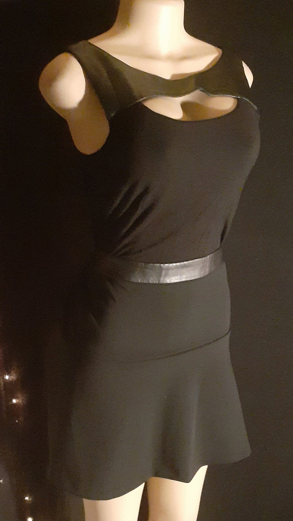 Vintage Vegan Leather Skater Skirt Set – M