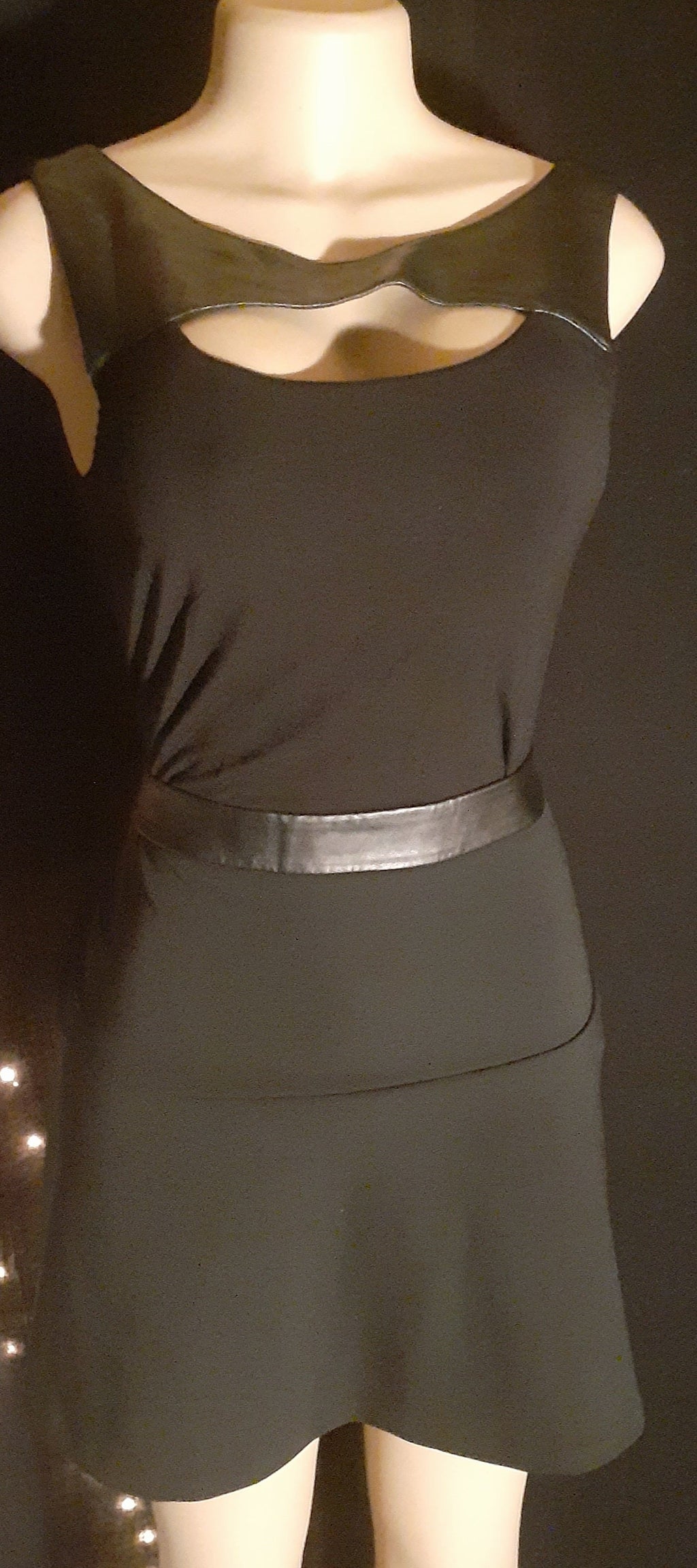 Vintage Vegan Leather Skater Skirt Set – M