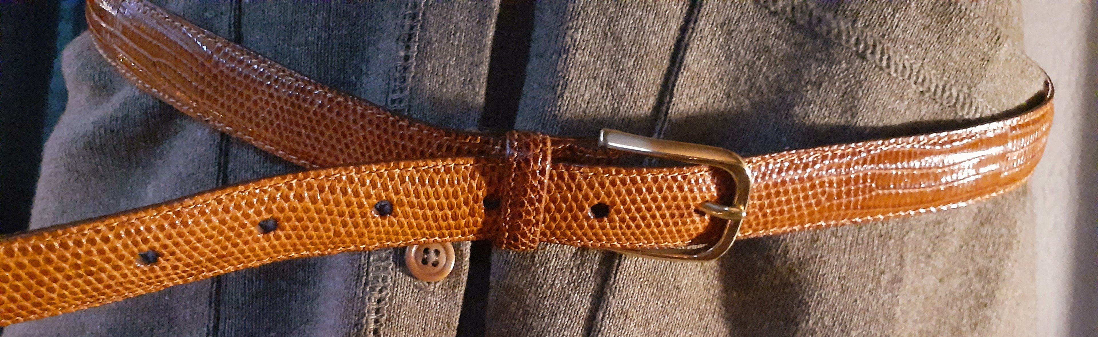 Vintage Brighton Genuine Lizard Belt – Size S/M