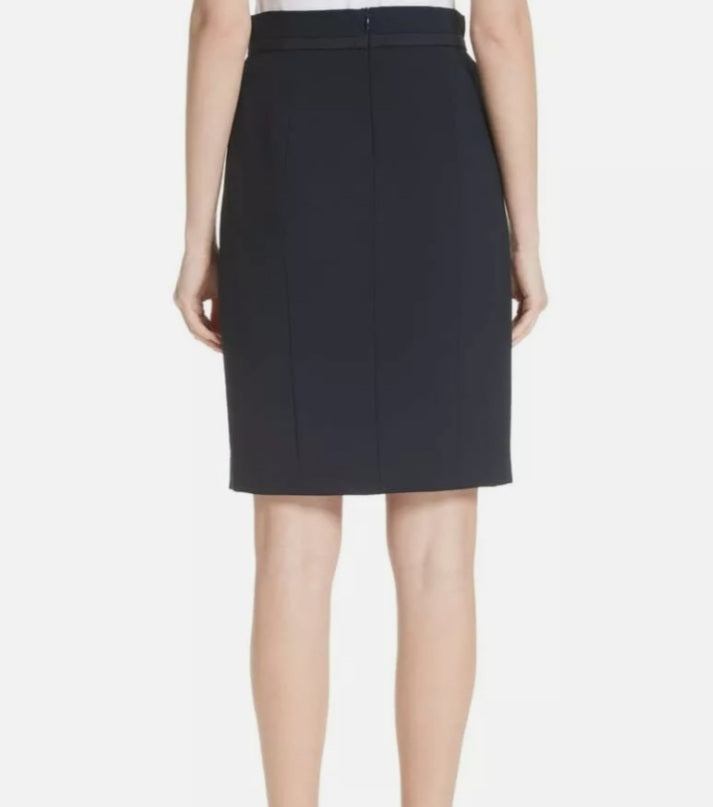 Vintage Emporio Armani Wool Crepe Pencil Skirt – Gray, Size 2 / IT 36