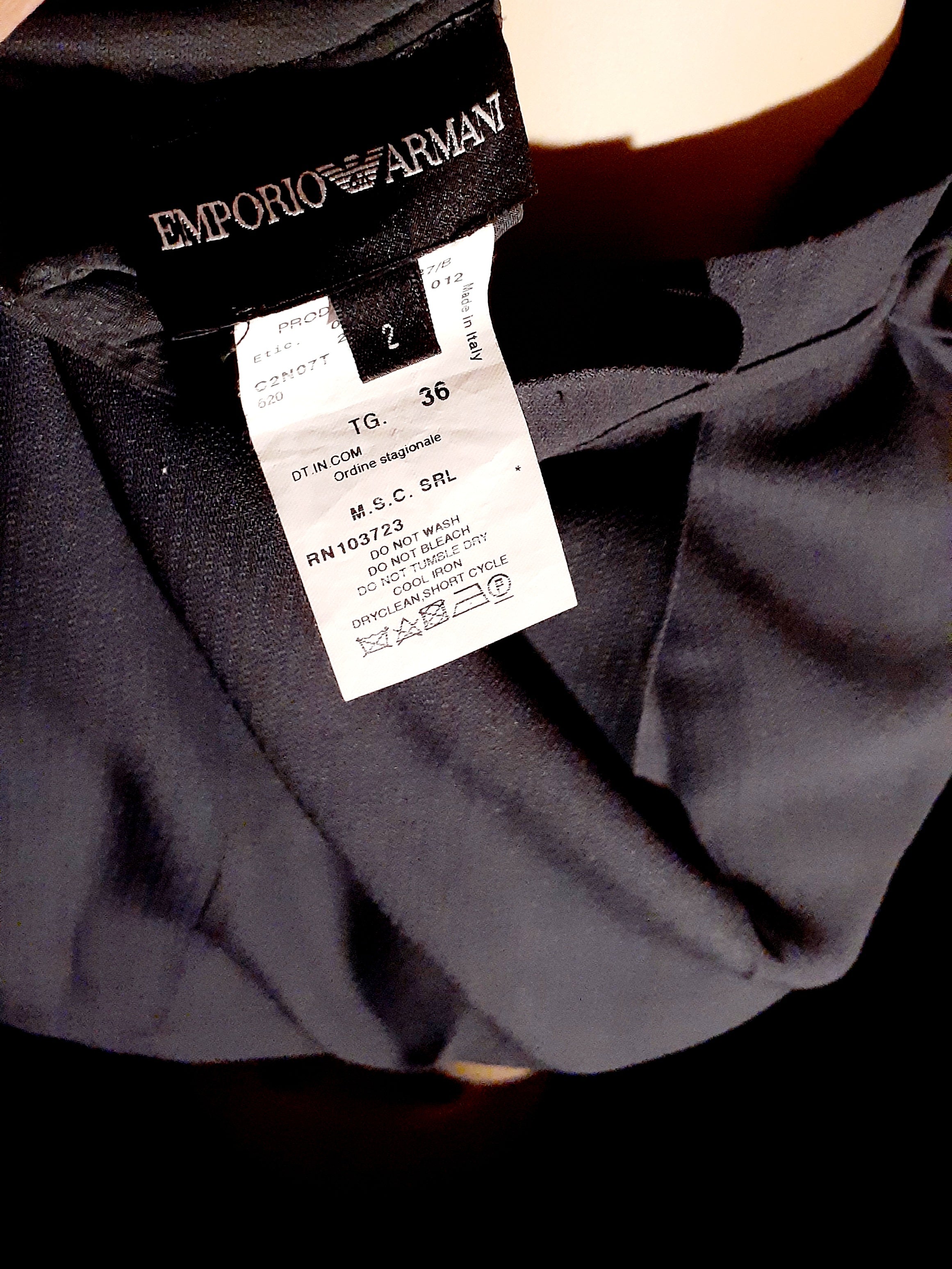 Vintage Emporio Armani Wool Crepe Pencil Skirt – Gray, Size 2 / IT 36