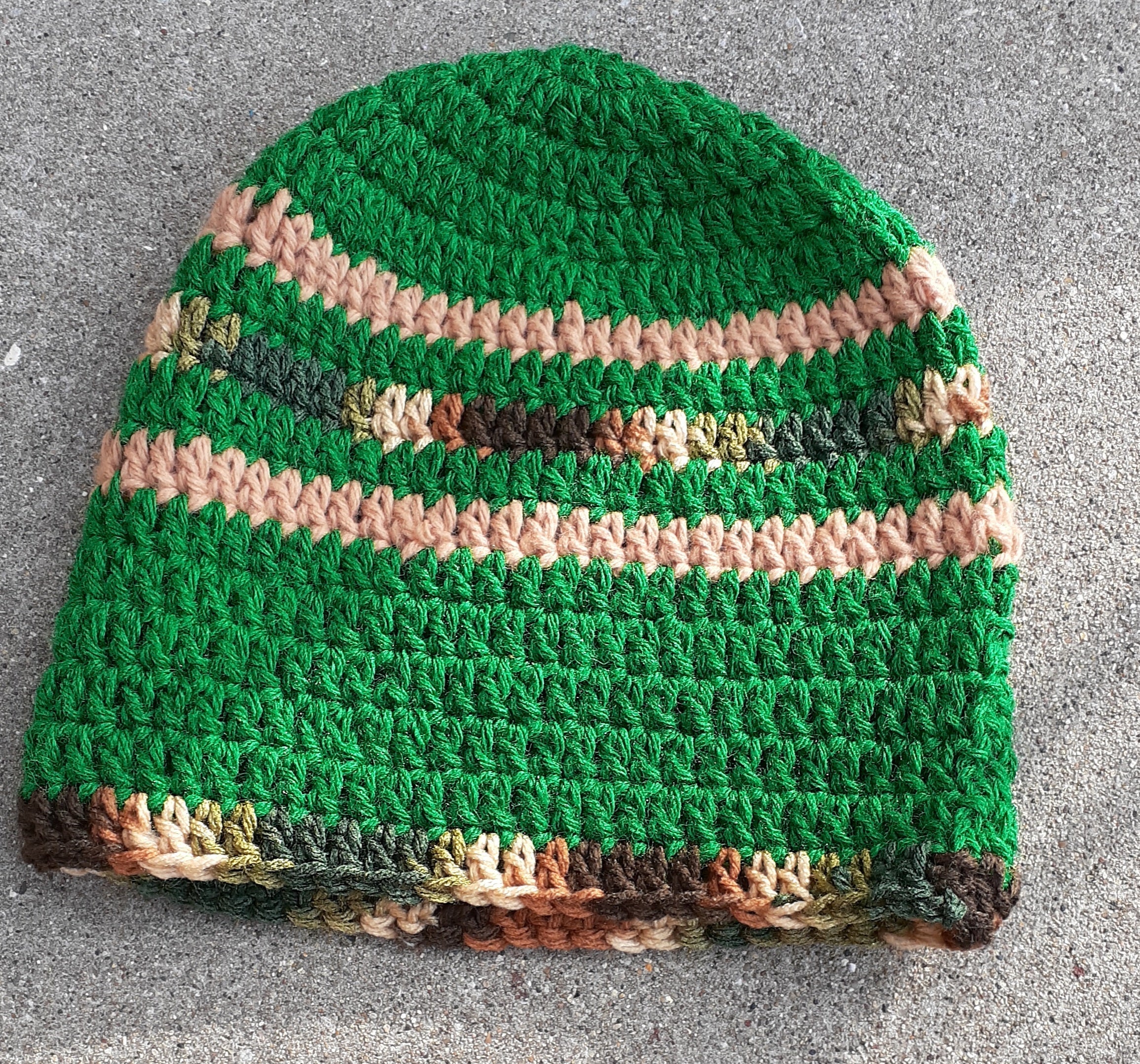 Vintage Hand Crochet Beanie Hat – One Size, Stretch Fit