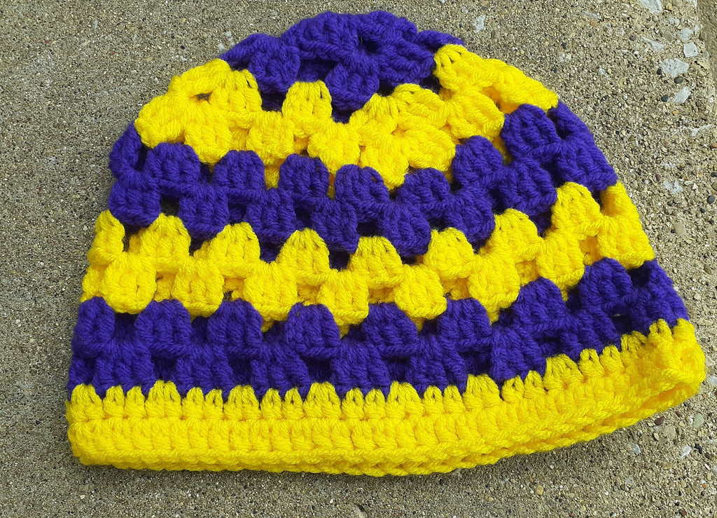 Vintage Hand Crochet Beanie Hat – One Size, Stretch Fit