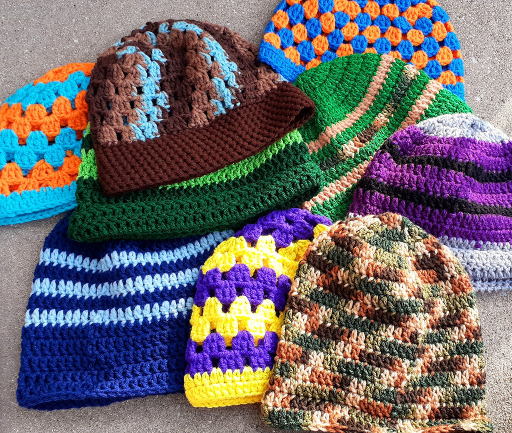 Vintage Hand Crochet Beanie Hat – One Size, Stretch Fit