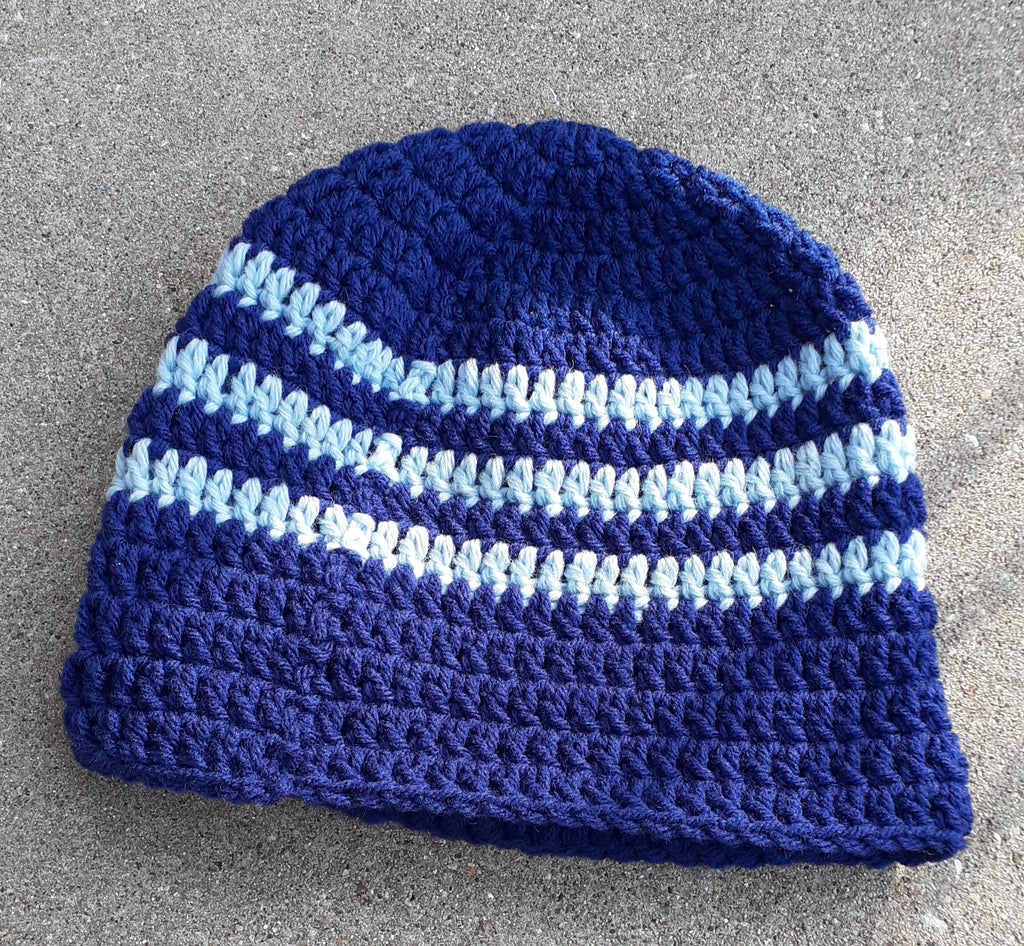 Vintage Hand Crochet Beanie Hat – One Size, Stretch Fit