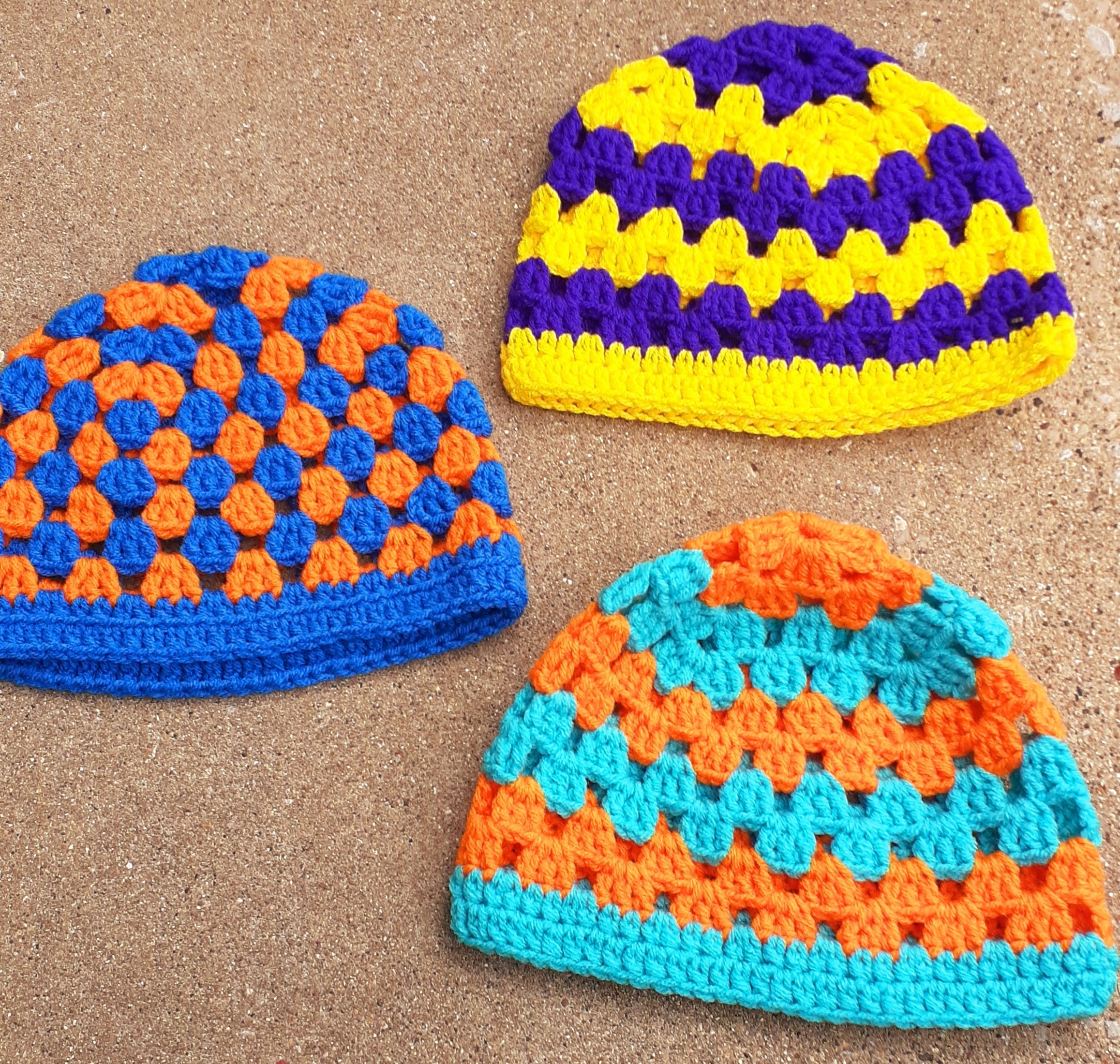 Vintage Hand Crochet Beanie Hat – One Size, Stretch Fit