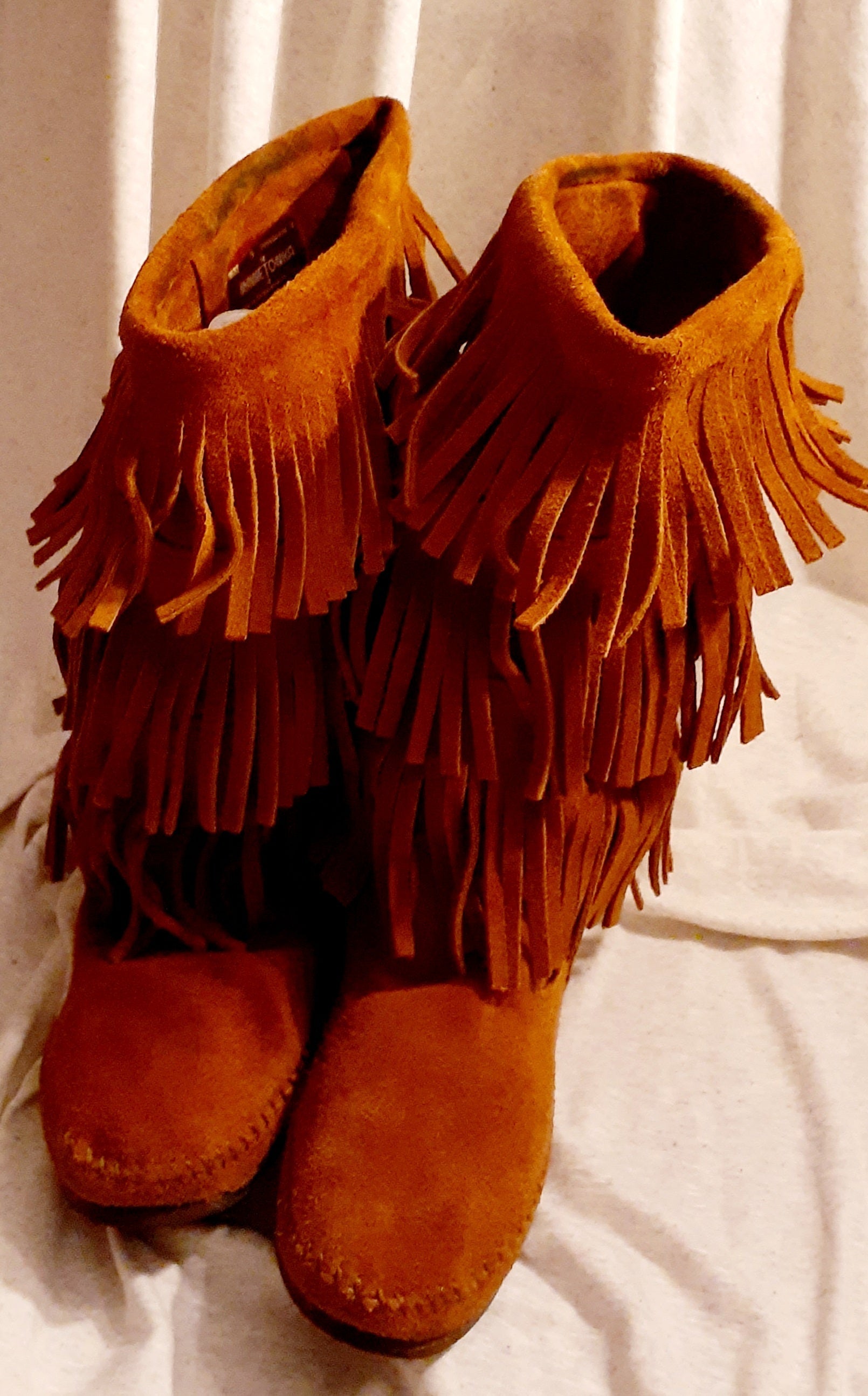 Authentic Vintage Minnetonka Moccasin Boots – Size 9, Genuine Suede