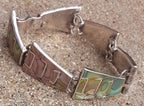 Vintage Mother of Pearl and Sterling Silver Bracelet – 7"