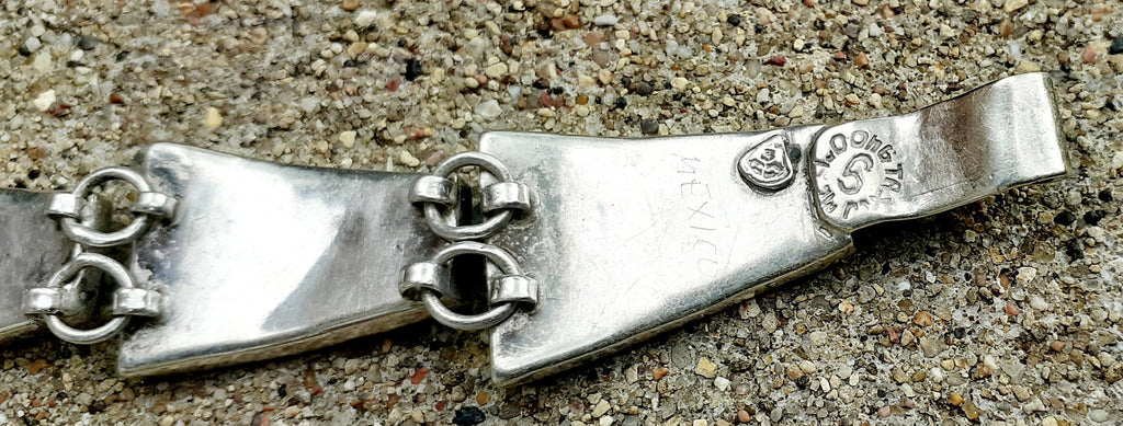 Vintage Mother of Pearl and Sterling Silver Bracelet – 7"