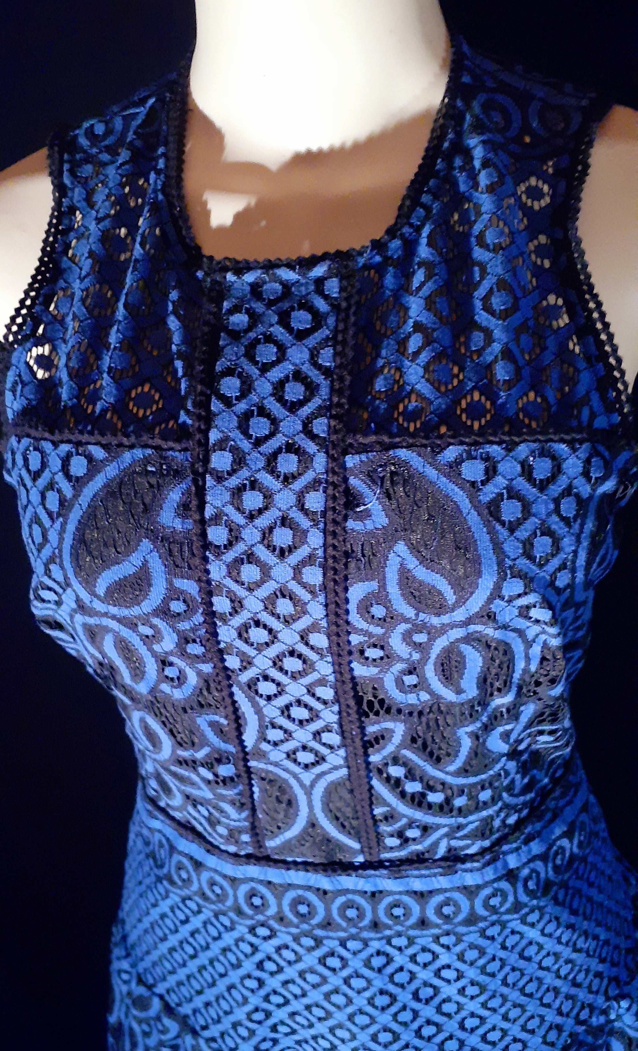Vintage Style Eyelit Lace Mini Dress – Size M