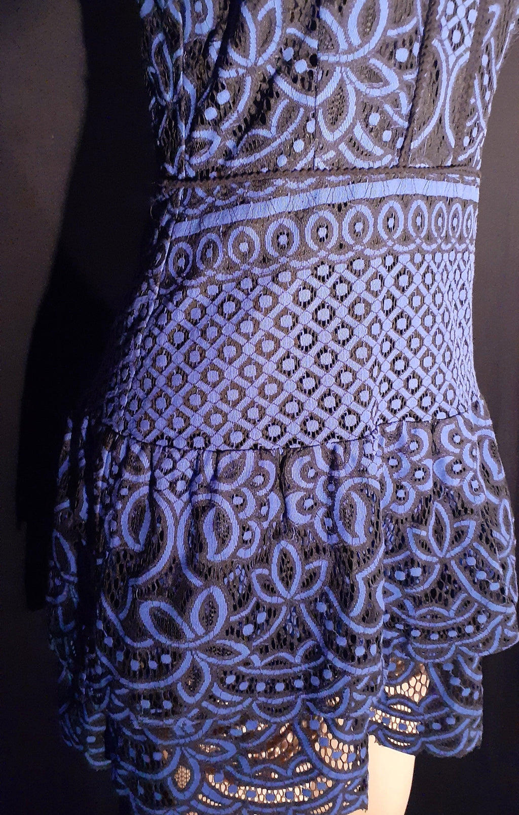 Vintage Style Eyelit Lace Mini Dress – Size M