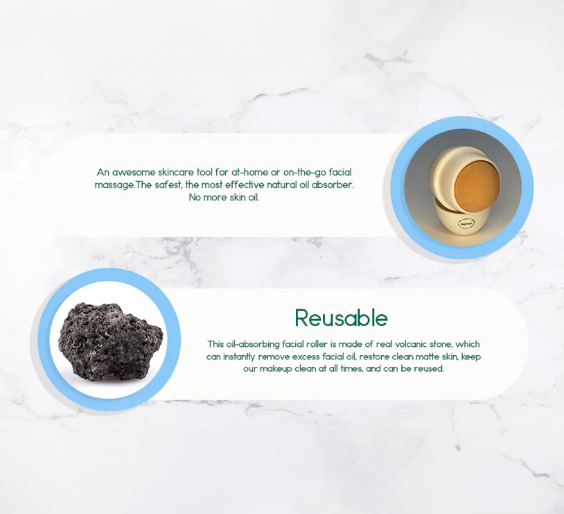 Volcanic Stone Natural Oil-Absorbing Face Roller