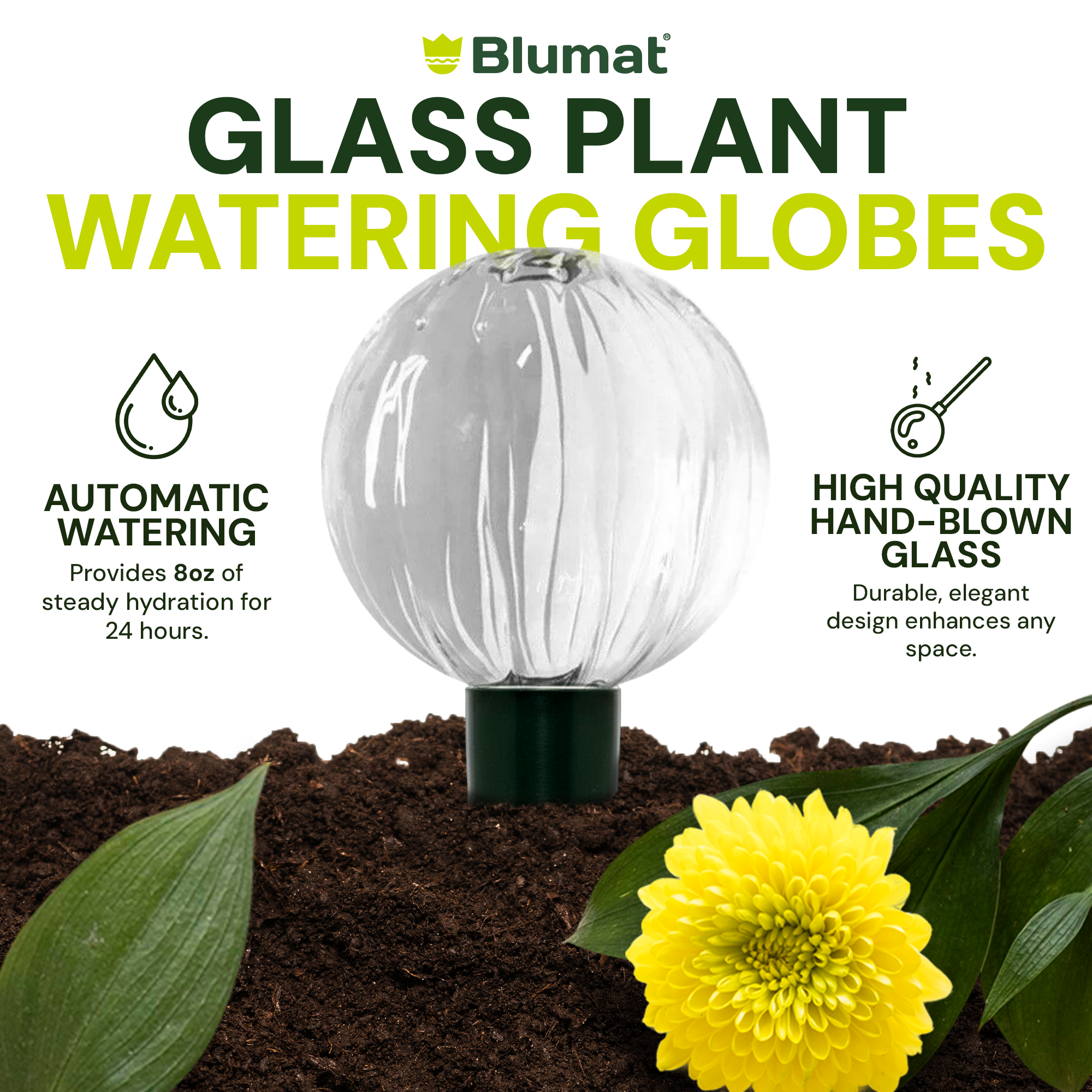 Blumat Glass Plant Self Watering Globes