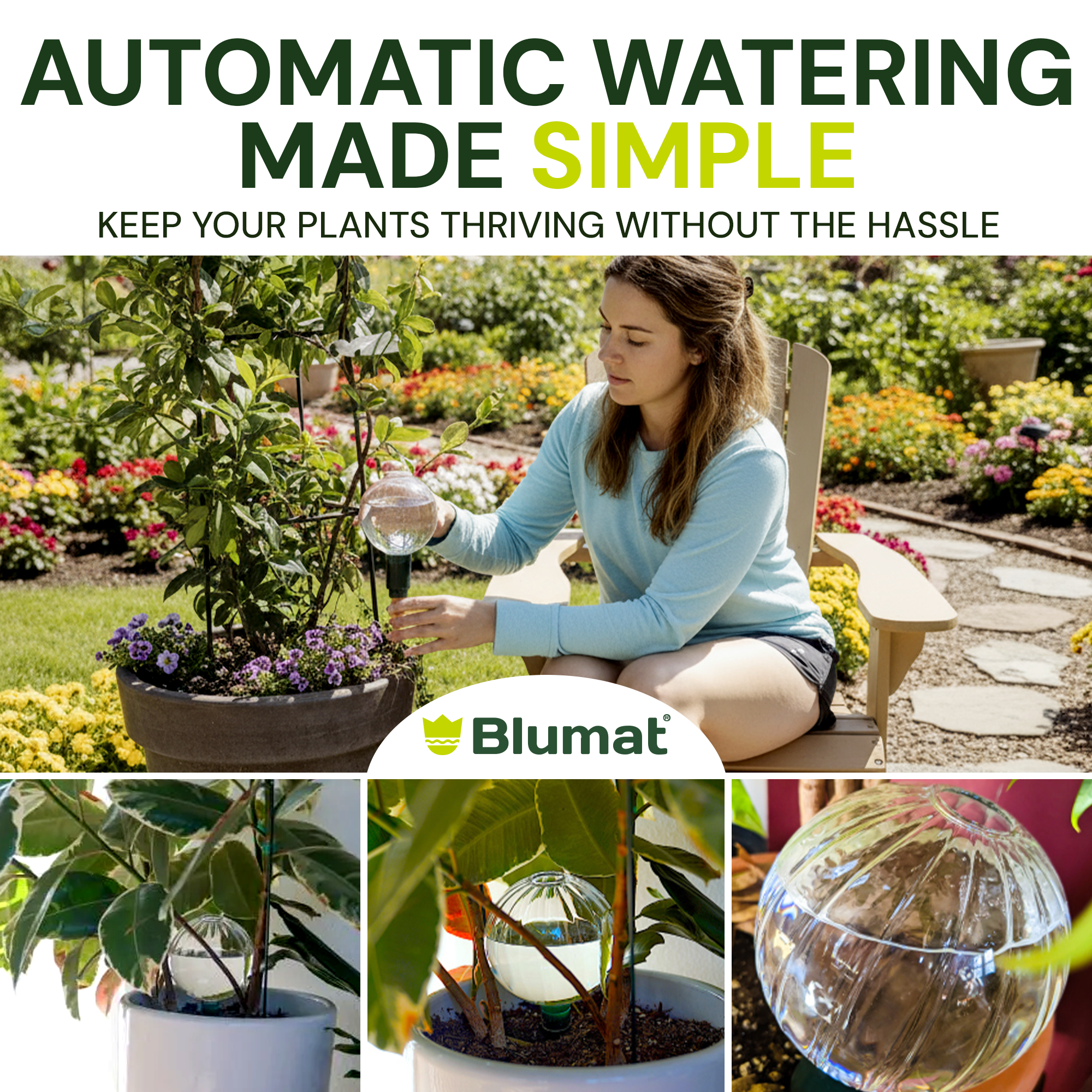 Blumat Glass Plant Self Watering Globes