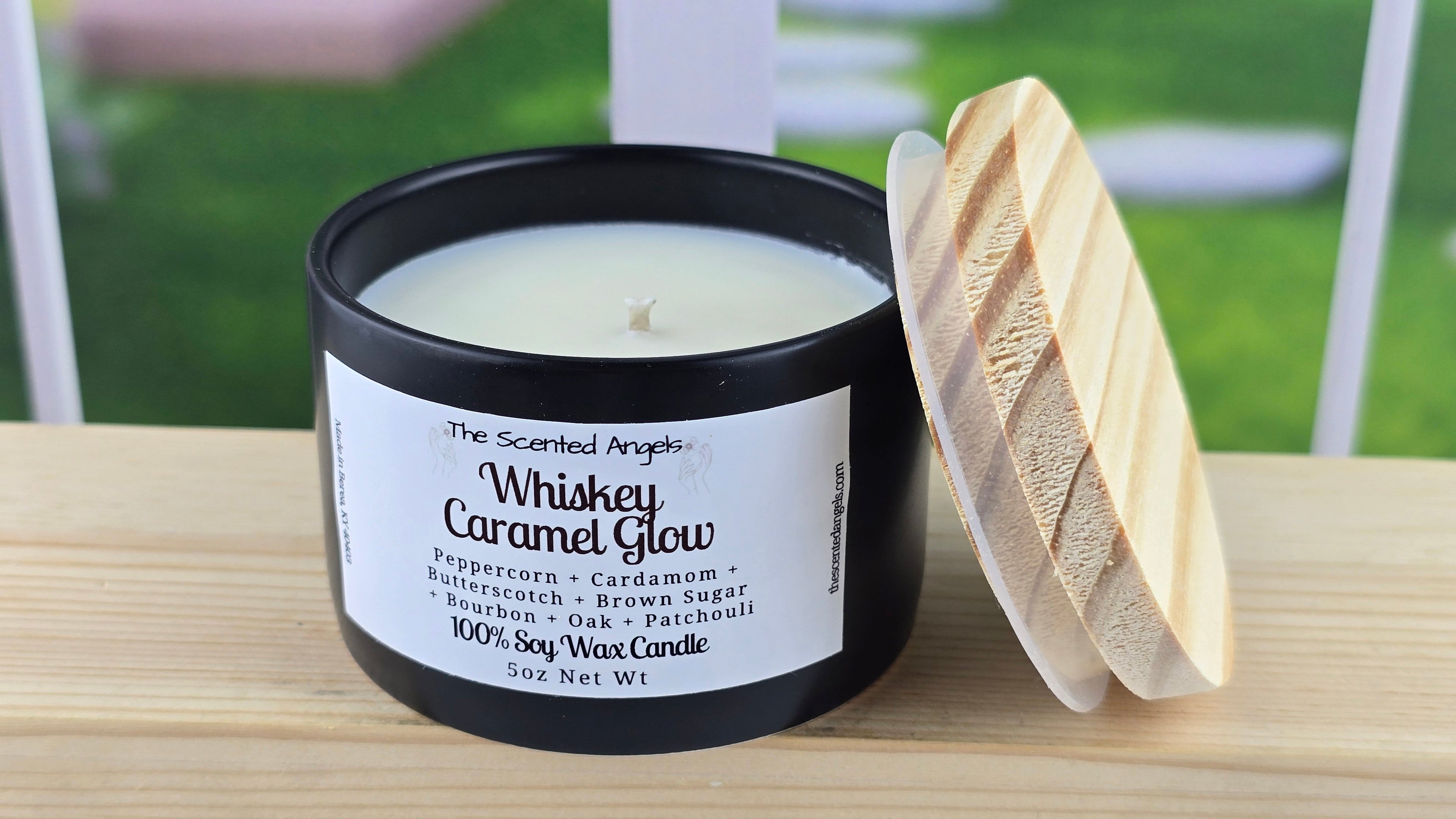 Whiskey Caramel Glow 100% Soy Wax Candle - 5 oz