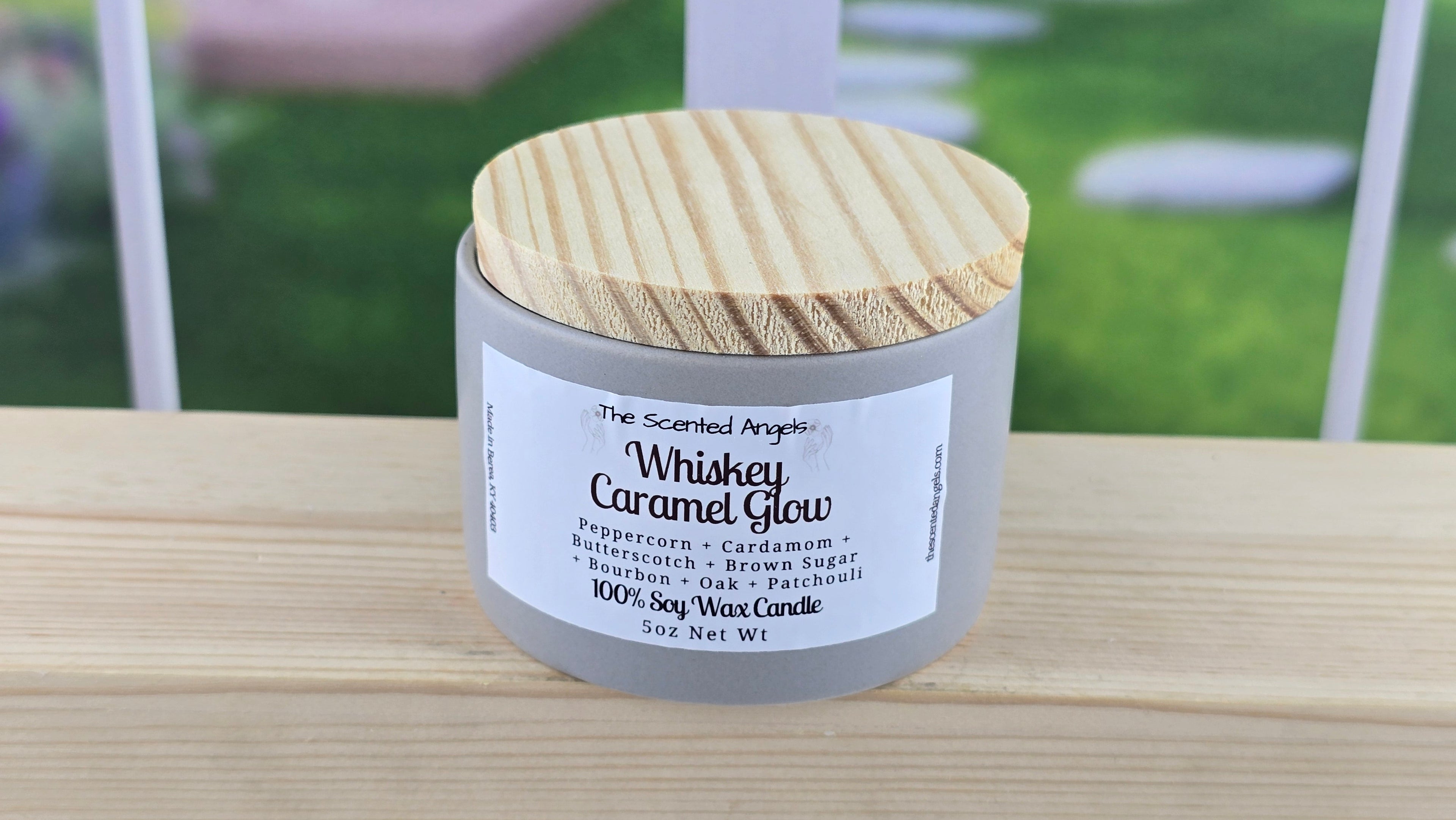Whiskey Caramel Glow 100% Soy Wax Candle - 5 oz