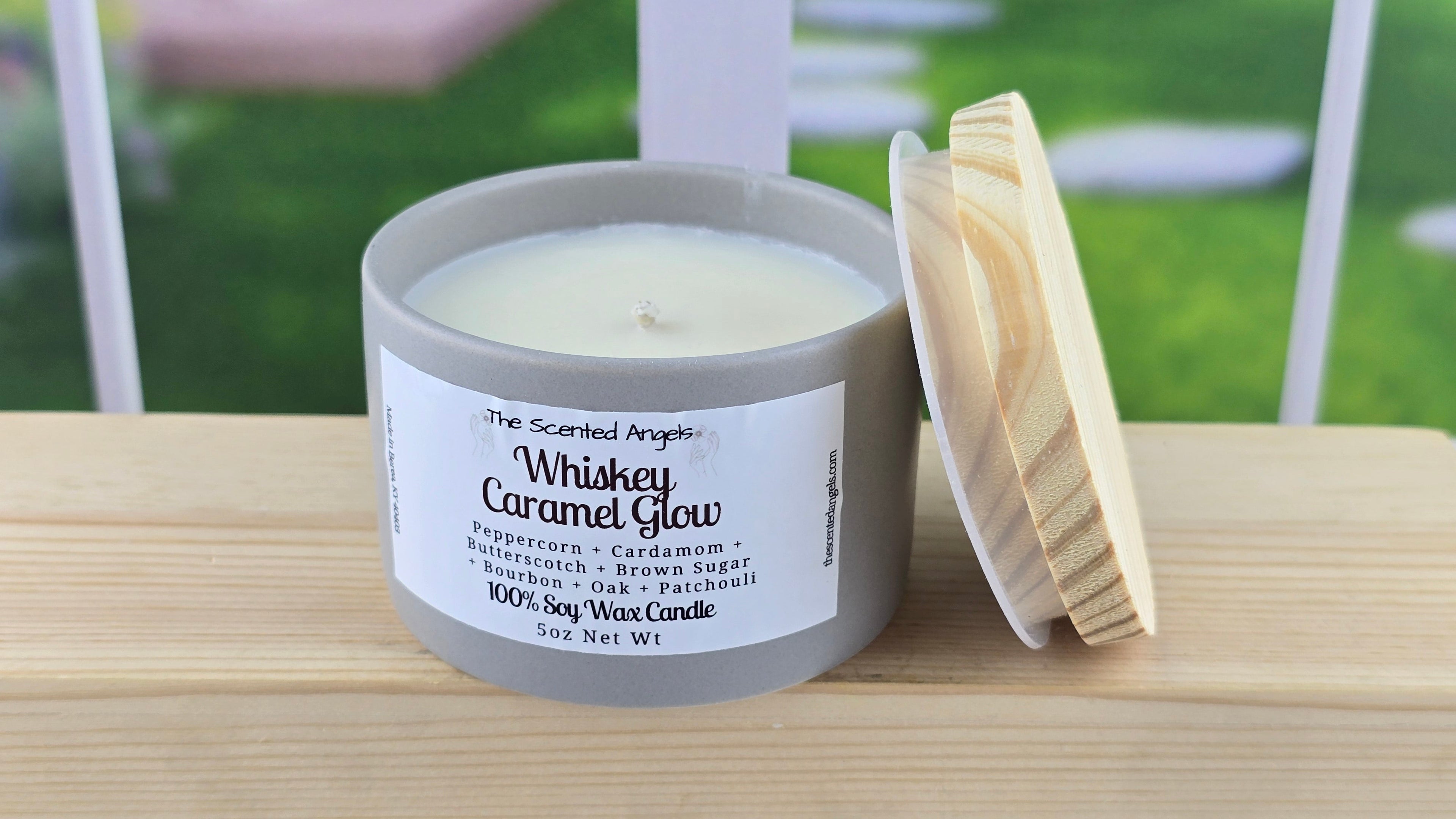 Whiskey Caramel Glow 100% Soy Wax Candle - 5 oz