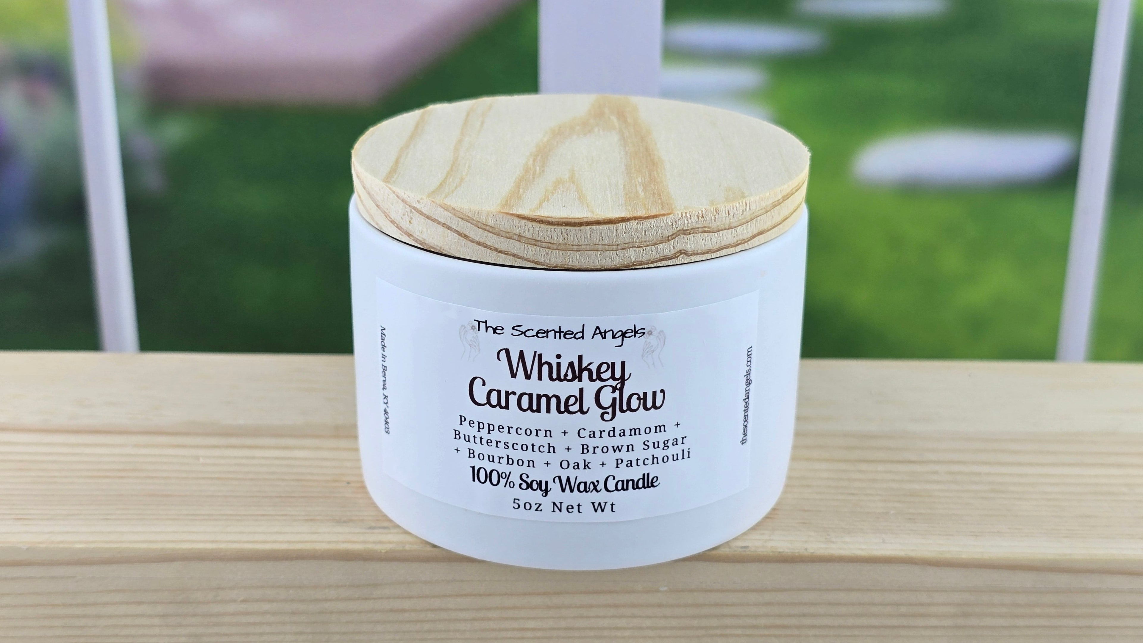 Whiskey Caramel Glow 100% Soy Wax Candle - 5 oz