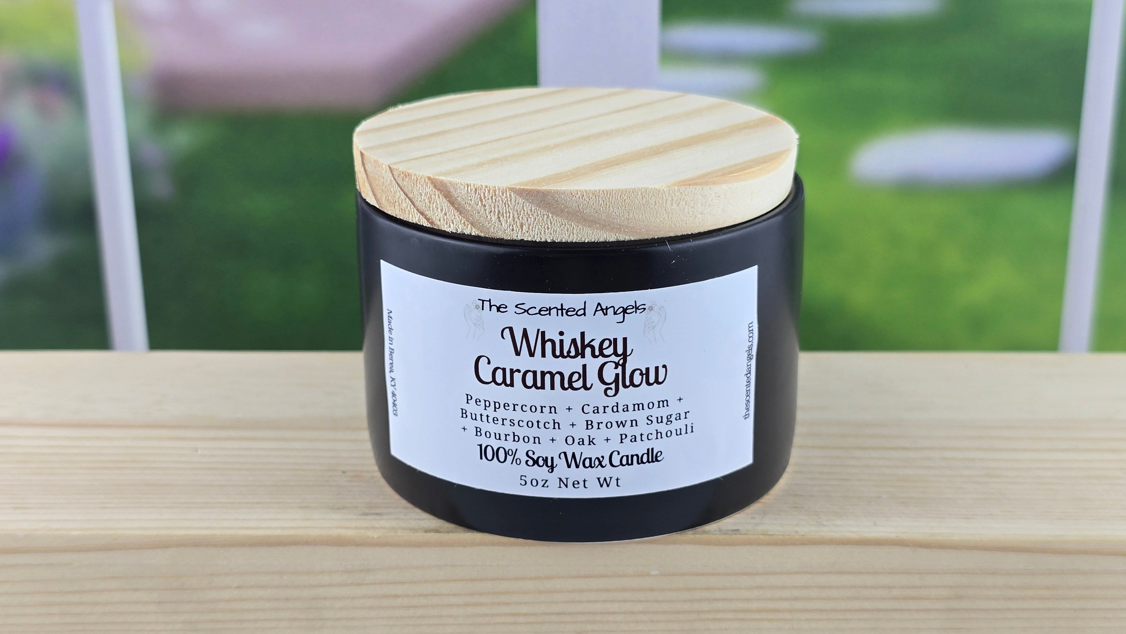 Whiskey Caramel Glow 100% Soy Wax Candle - 5 oz