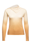 Cashmere & Silk Pearl Body Fitted Flap Turtleneck Textured Top