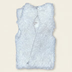White fluffy vest on a white background