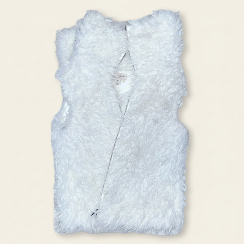 White fluffy vest on a white background