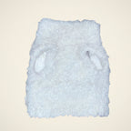 Fluffy white baby vest on a white background