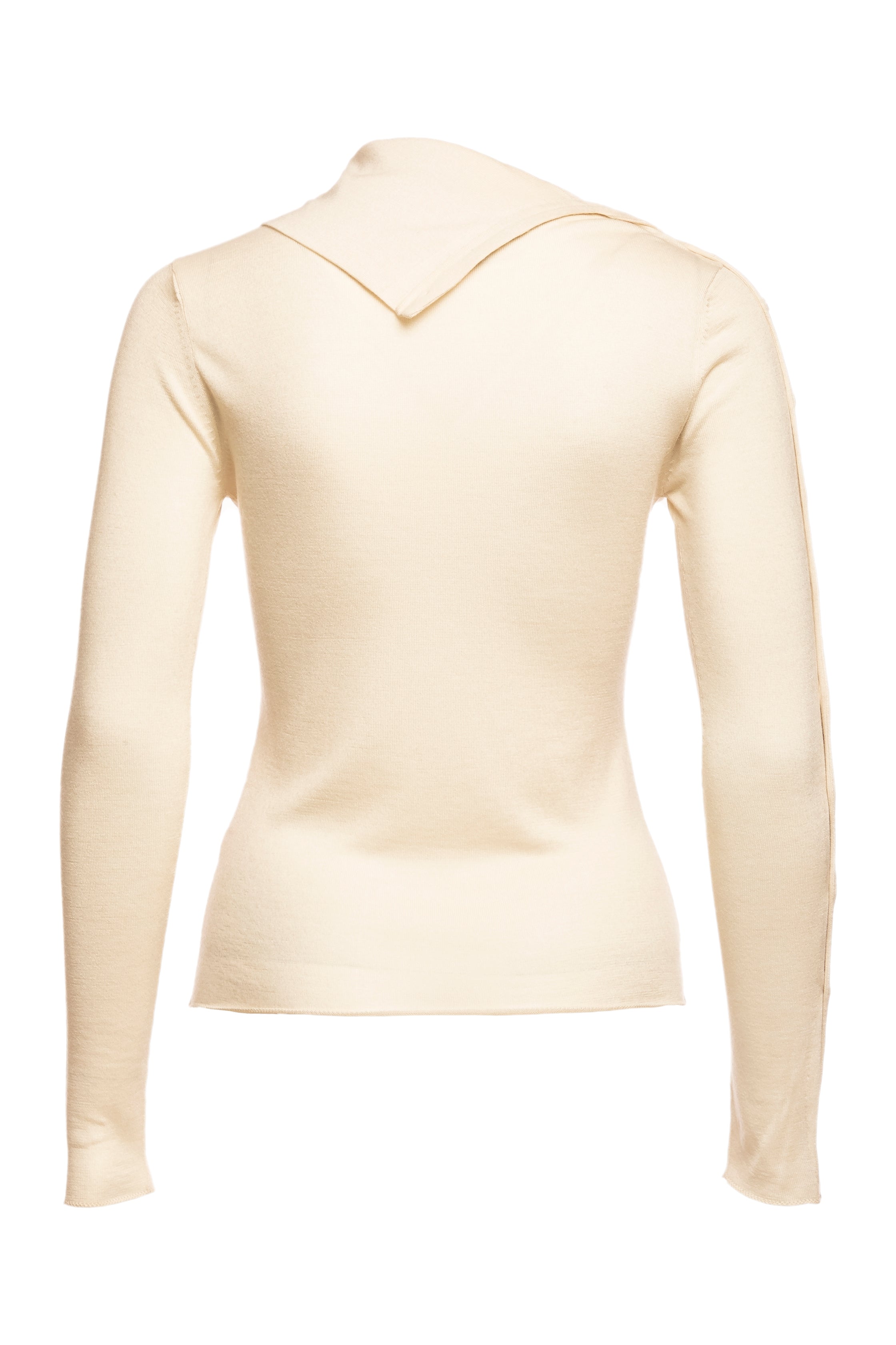 Pearl Body Fitted Flap Turtleneck Textured Top