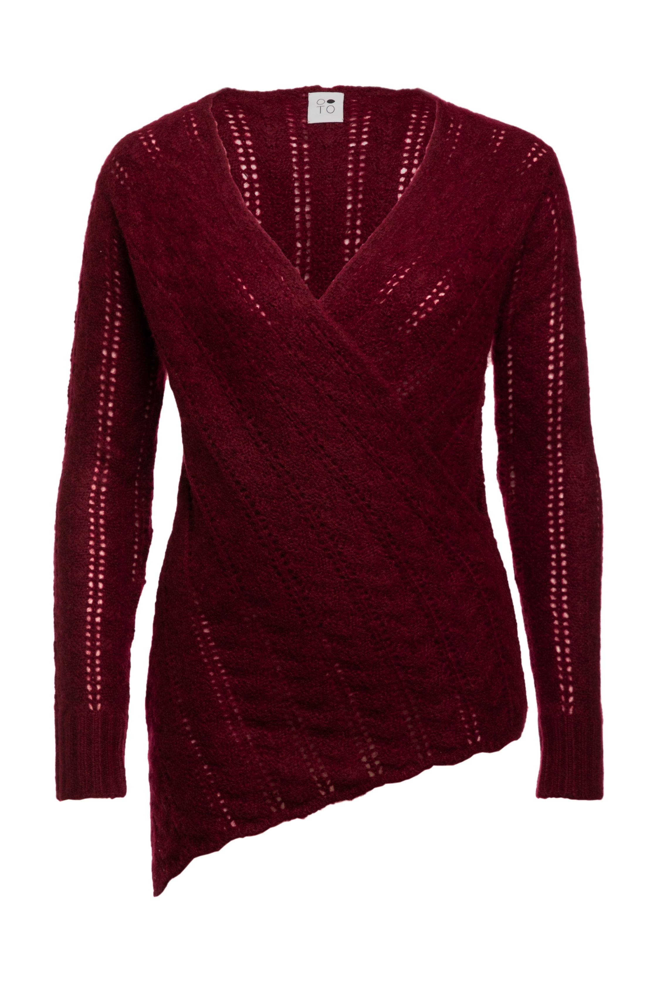 Cashmere + Silk Garnet Wrap Sweater