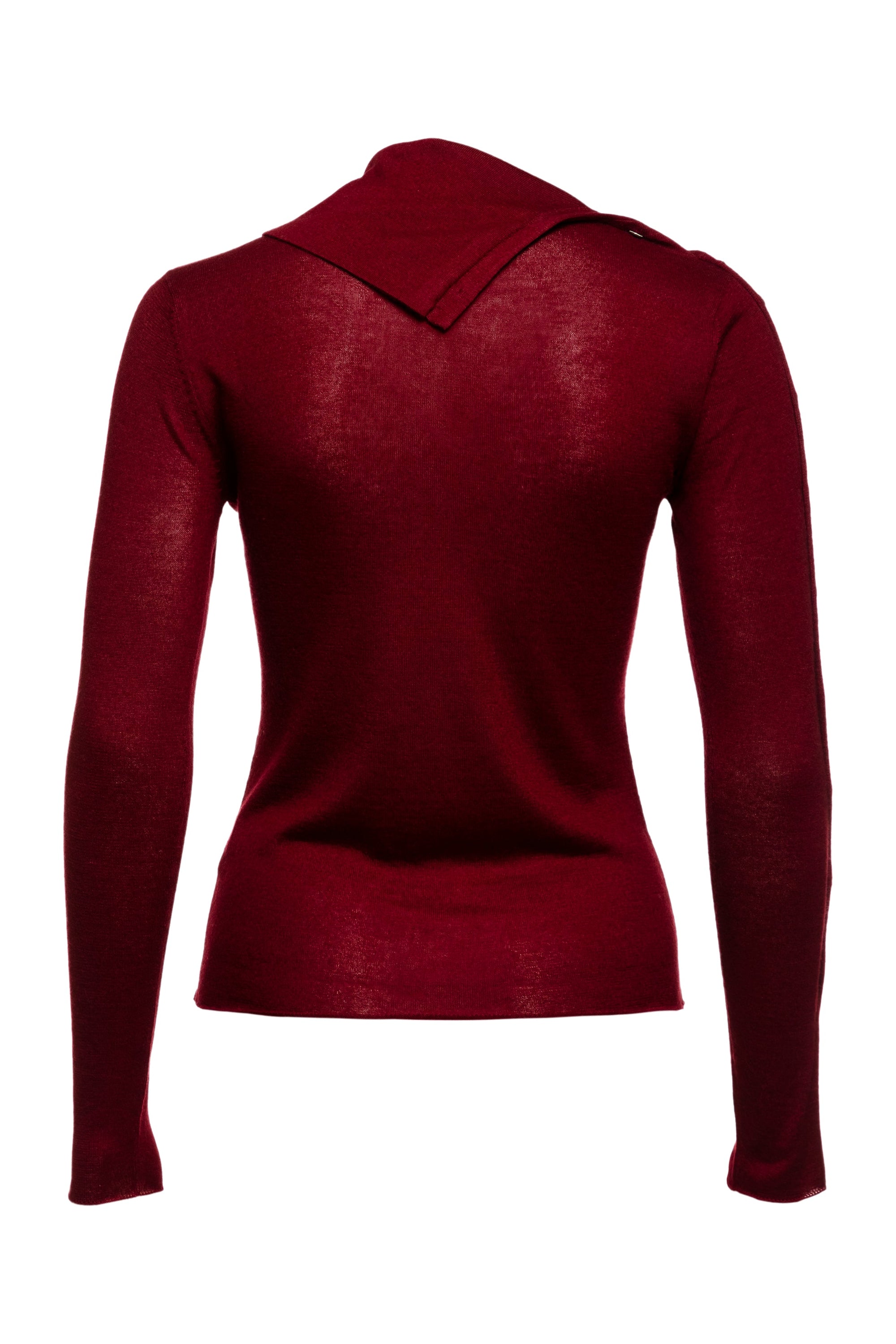 Pearl Body Fitted Flap Turtleneck Textured Top