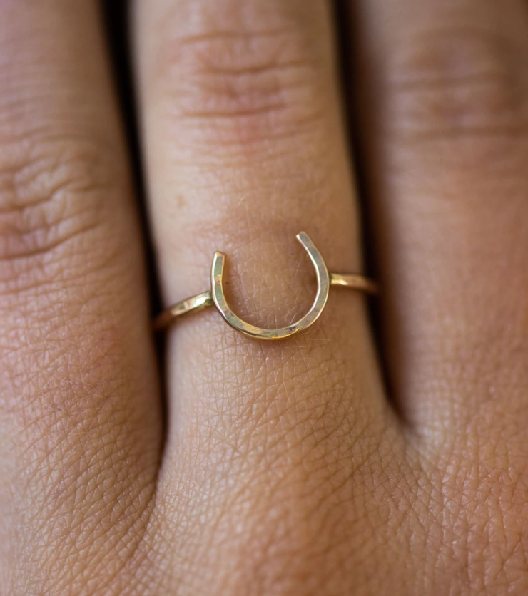 Lucky Horseshoe Ring - Small - Two Toned-3