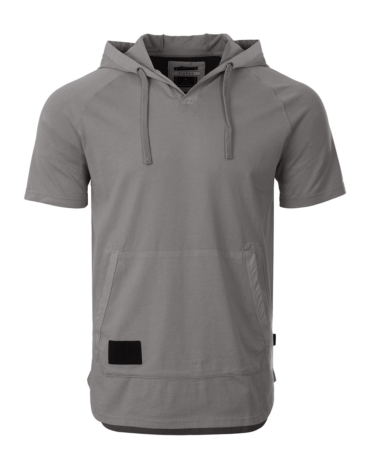 ZIMEGO Men's Pigment Dyed Short Sleeve Vintage Fashion Hoodie-6