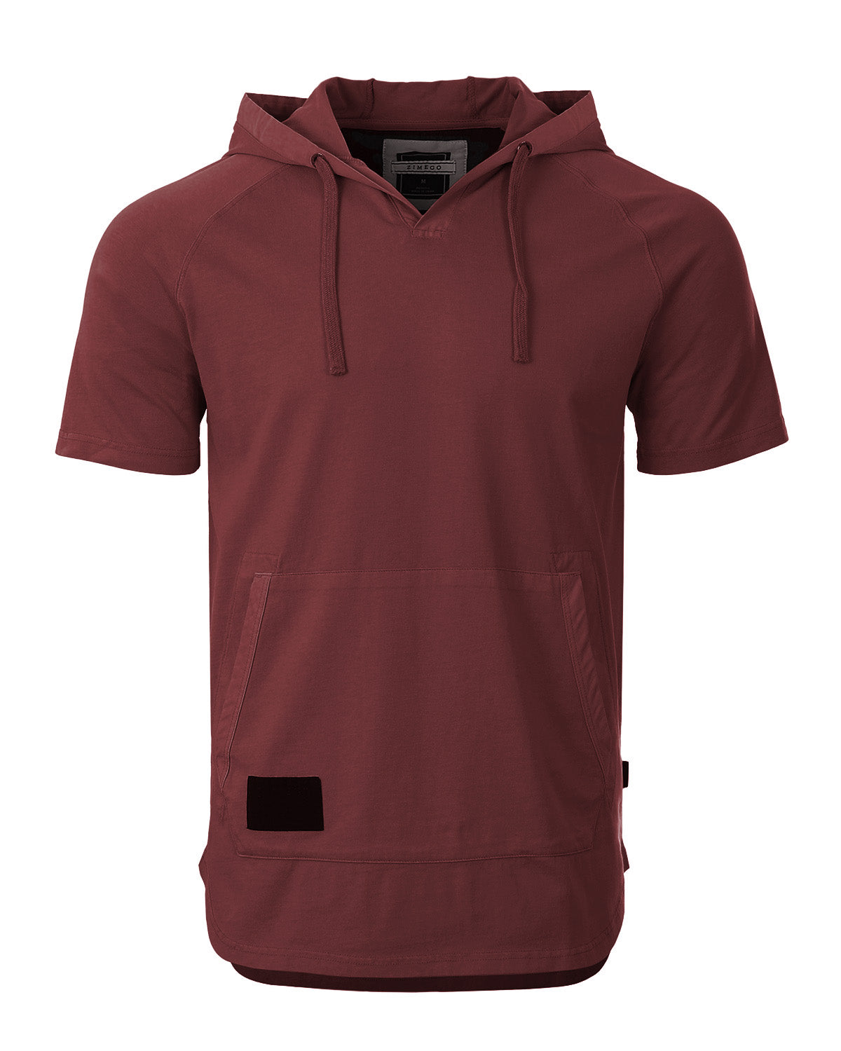 ZIMEGO Men's Pigment Dyed Short Sleeve Vintage Fashion Hoodie-5