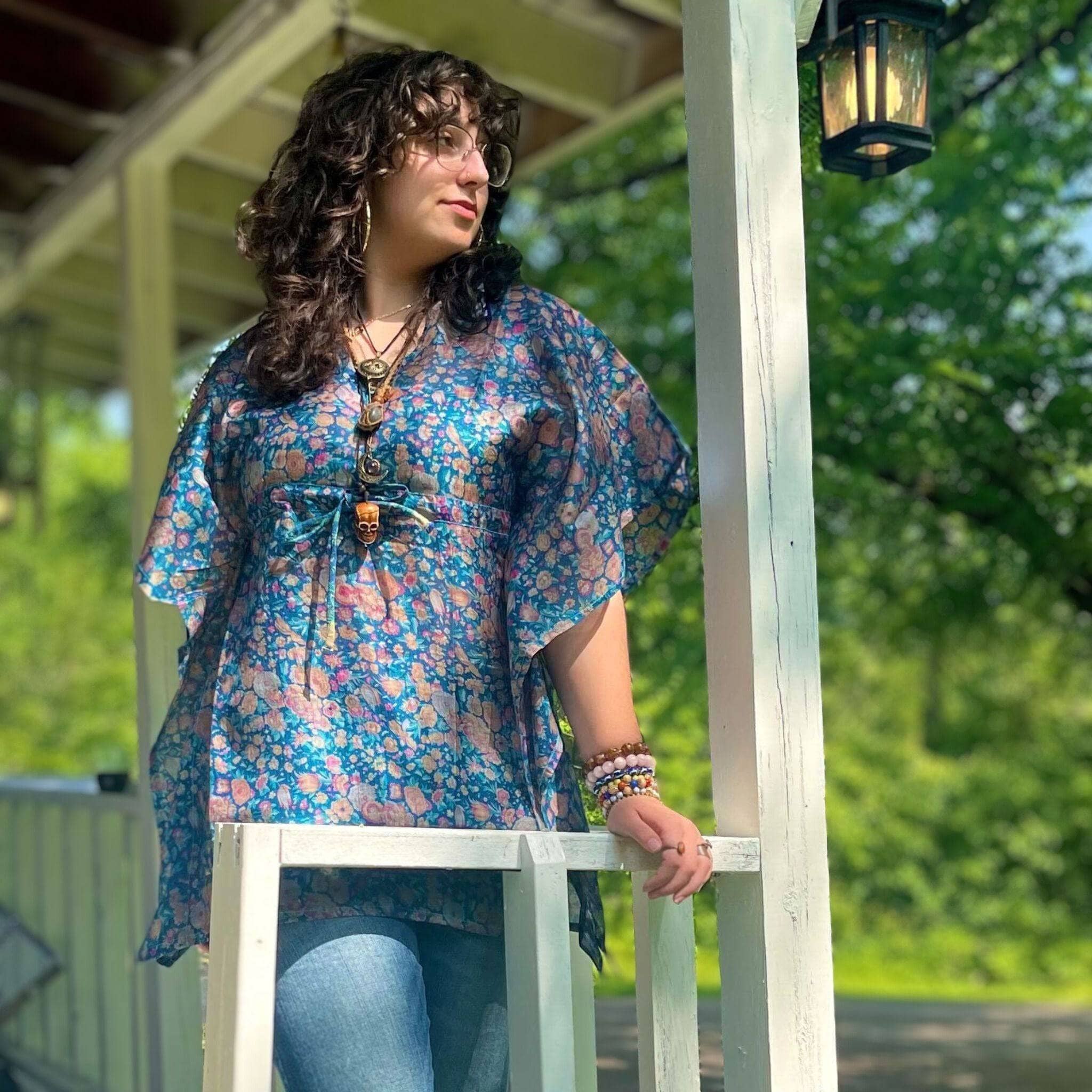 Indie Ella Aanya Adjustable Short Kaftan – Made from Upcycled Saris