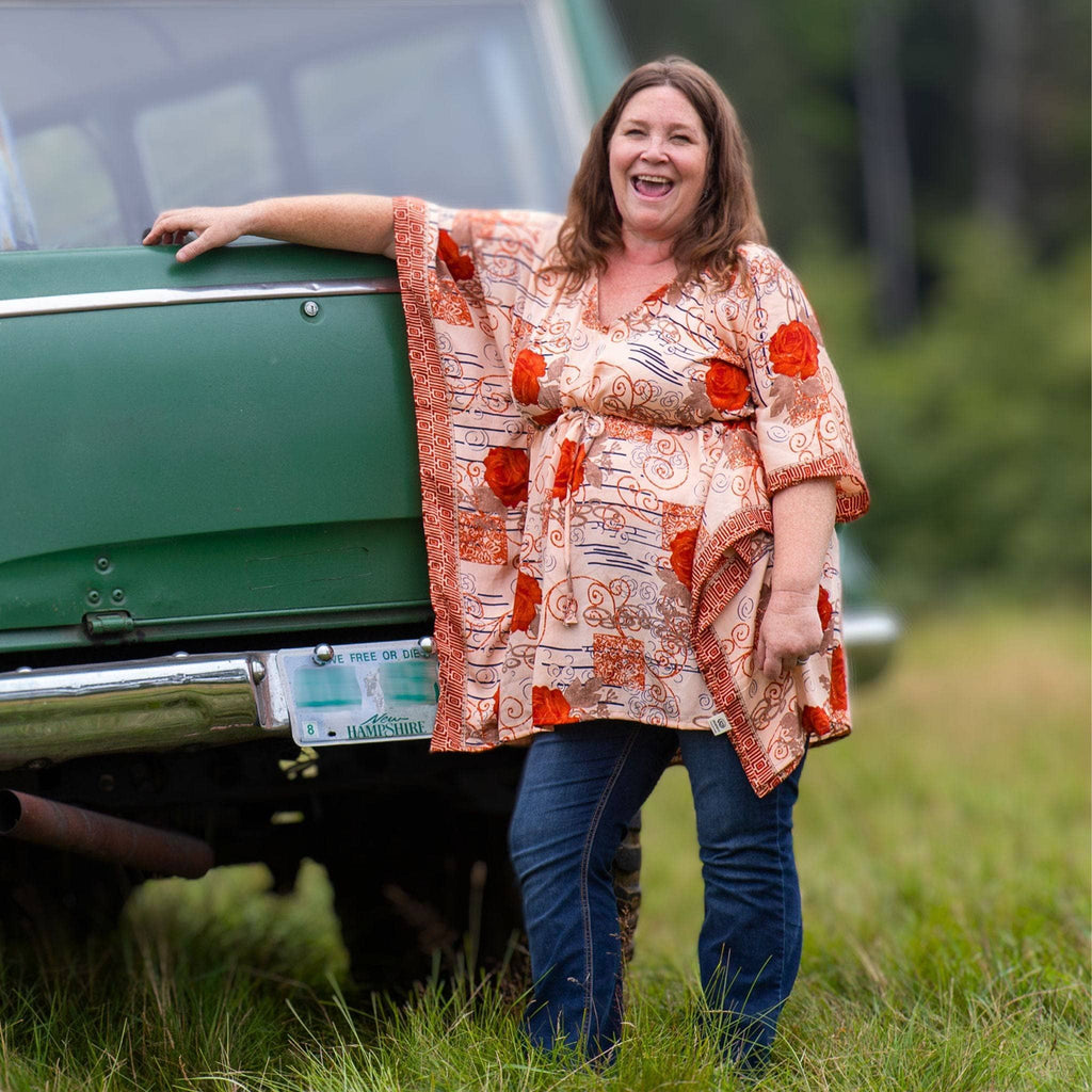 Indie Ella Aanya Adjustable Short Kaftan – Made from Upcycled Saris